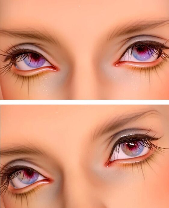 Delicate purple mix color BJD doll eyes