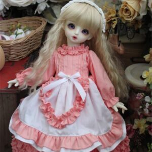Vintage Pink BJD Sresed nga adunay Falbala