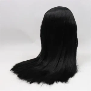 Black straight RBL Blythe doll wig with scalp