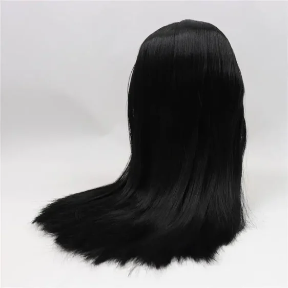 Black straight RBL Blythe doll wig with scalp