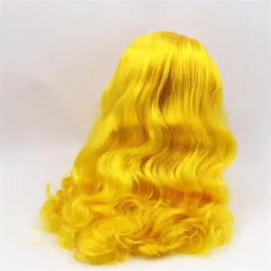 Bright yellow RBL Blythe doll wig with scalp
