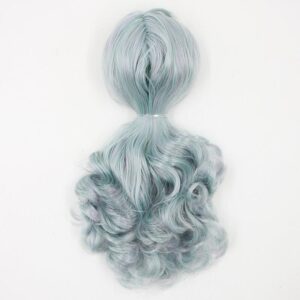 Mix color grey blue RBL Blythe doll wig with scalp