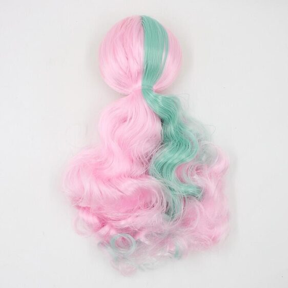 Pink+green RBL Blythe doll wig with scalp
