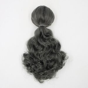 Dark Grandma grey RBL Blythe doll wig with scalp