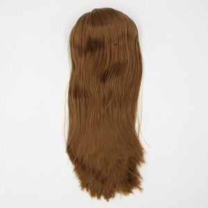 Straight brown RBL Blythe doll wig with scalp