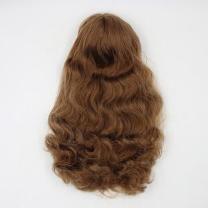 Curly brown RBL Blythe doll wig with scalp