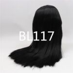 Black straight RBL Blythe doll wig with scalp