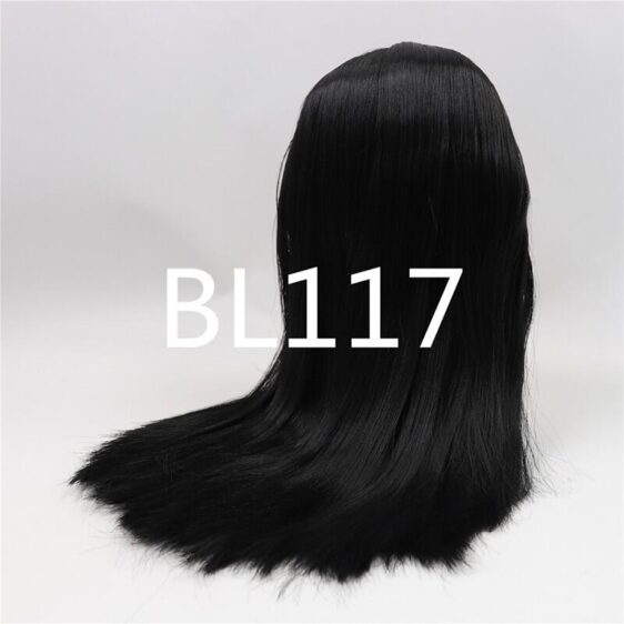 Black straight RBL Blythe doll wig with scalp