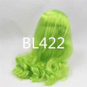 Fresh green curly RBL Blythe doll wig with scalp