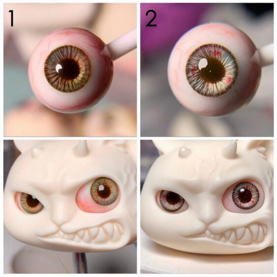 Custom BJD doll cataract eyes with blood shoot