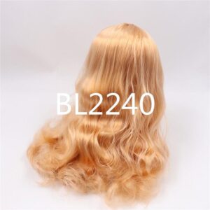 Bright gold curly RBL Blythe doll wig with scalp