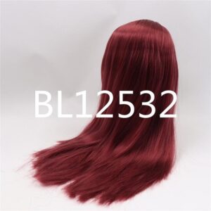 Dark wine straight RBL Blythe doll wig with scalp