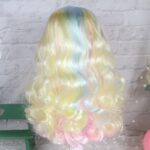 Rainbow colors RBL Blythe doll wig with scalp