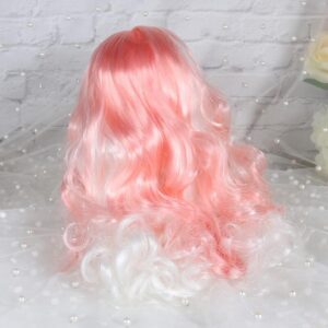 Pink-white RBL Blythe doll wig with scalp