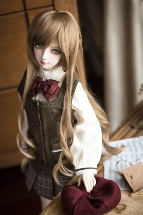 1/3 Bjd Doll Wavy Wig with Hand braided - Image 2