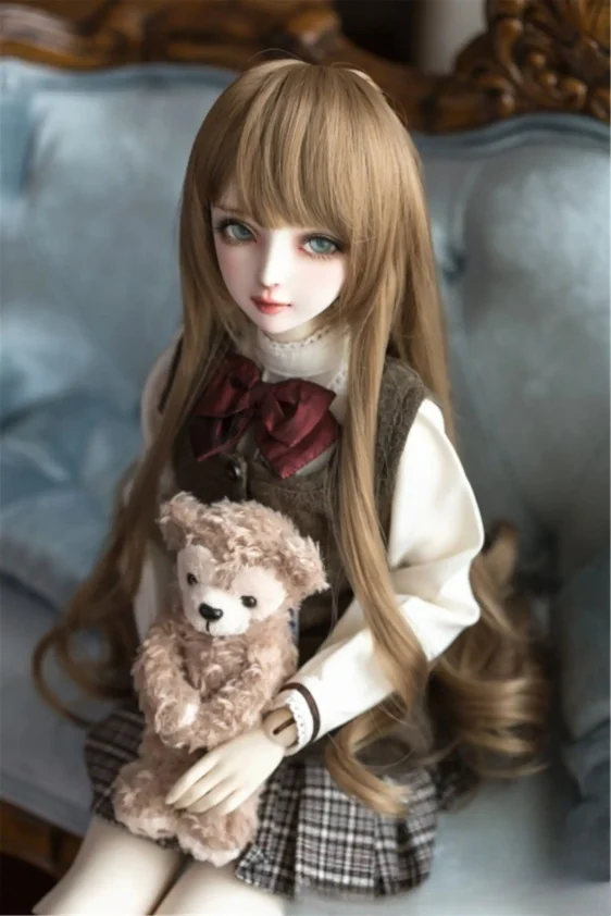 1/3 Bjd Doll Wavy Wig with Hand braided - Image 3