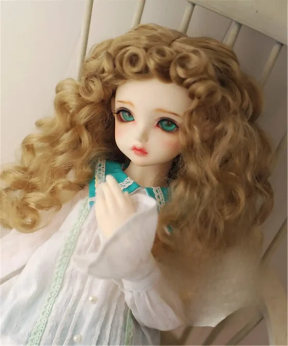 1/6 1/4 1/3 Bjd Wig DD Mdd Wig Long Doll Wig Curly Bjd Wig - Image 4