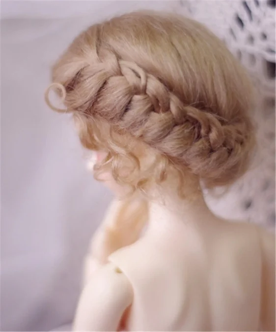 BJD Bridal Wig Curly Hair Bjd Mohair Wig for 1/3 SD 1/4 msd 1/6 yosd 1/8 lati Doll Wig - Image 5