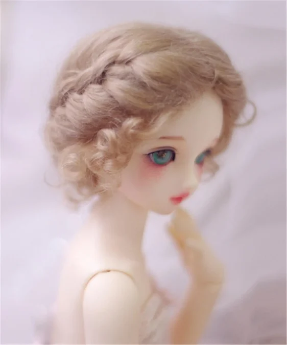 BJD Bridal Wig Curly Hair Bjd Mohair Wig for 1/3 SD 1/4 msd 1/6 yosd 1/8 lati Doll Wig