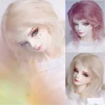 BJD Mohair Wig - Short Curly Wavy Hair for 1/6, 1/4, 1/3 گولي
