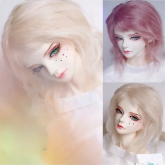 BJD Mohair Wig - Short Curly Wavy Hair for 1/6, 1/4, 1/3 Dolls