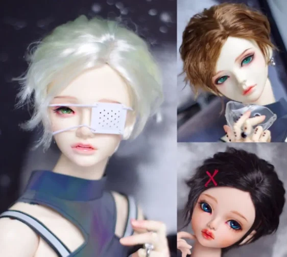 BJD Short Straight Wig for 1/3, 1/4, 1/6 Dolls