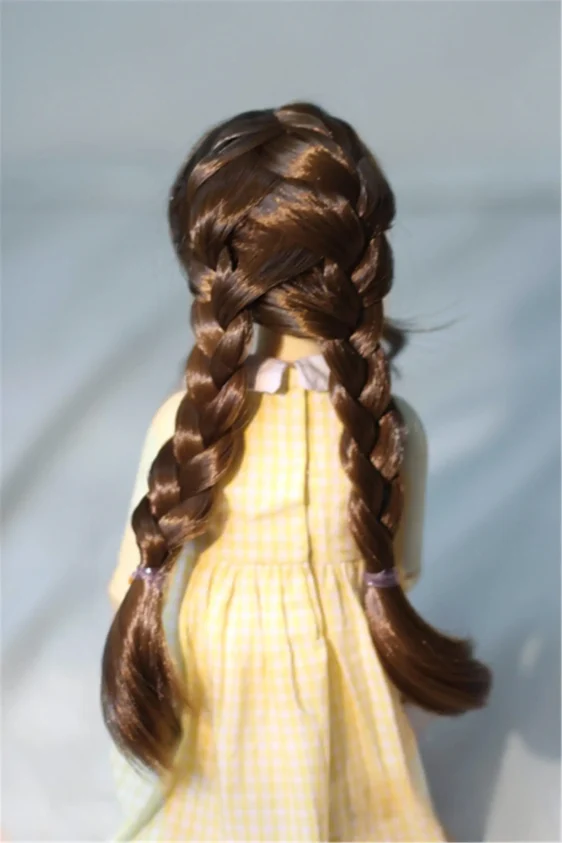BJD Wig Girls Double Ponytail Braid 1/3 1/4 1/6 Fashion Long Double Braids Long Doll Wig - Image 6