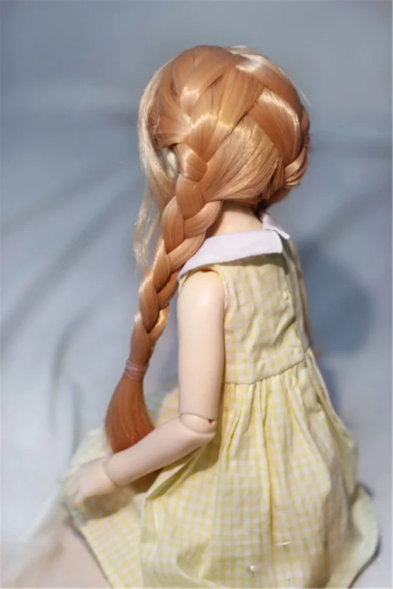 BJD Wig Girls Double Ponytail Braid 1/3 1/4 1/6 Fashion Long Double Braids Long Doll Wig - Image 8
