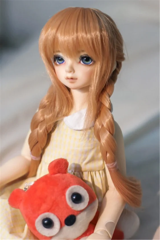 BJD Wig Girls Double Ponytail Braid 1/3 1/4 1/6 Fashion Long Double Braids Long Doll Wig - Image 9