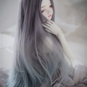 Center-Part Long Curly Wig for BJD Dolls