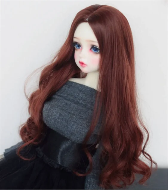 Custom Faux Mohair Long Wavy Wig – Big Waves for 1/3, 1/4, & Blythe Dolls - Image 4