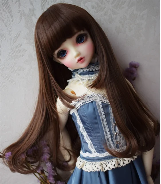 Custom-Made Long BJD Wig with Bangs – Perfect for 1/3, 1/4, and 1/6 Dolls
