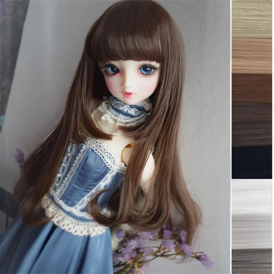 Custom-Made Long BJD Wig with Bangs – Perfect for 1/3, 1/4, and 1/6 Dolls - Image 2