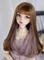 Custom Two-Color Mixing BJD Long Wig with Bangs for 1/3, 1/4, 1/6 Dolls