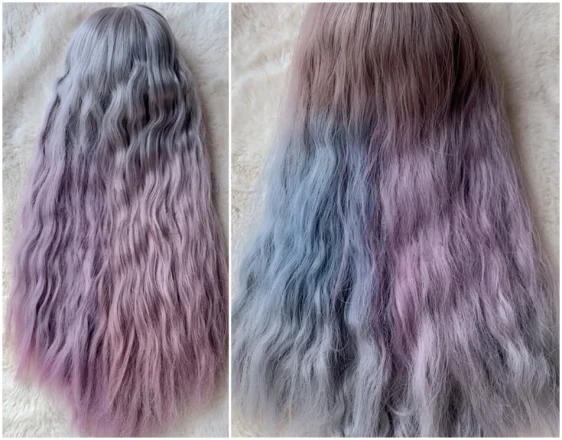Imitation Mohair Braided BJD Wig - Long Wavy Gradient Color Doll Hair - Image 3
