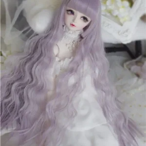Long Curly BJD Wig with Bangs – Perfect for 1/3, 1/4, 1/6 Dolls
