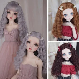 วิกผม BJD ที่เลียนแบบนุ่มนวล - ความสง่างามของหยักสำหรับ 1/3, 1/4, 1/6, ตุ๊กตาบลายธ์
