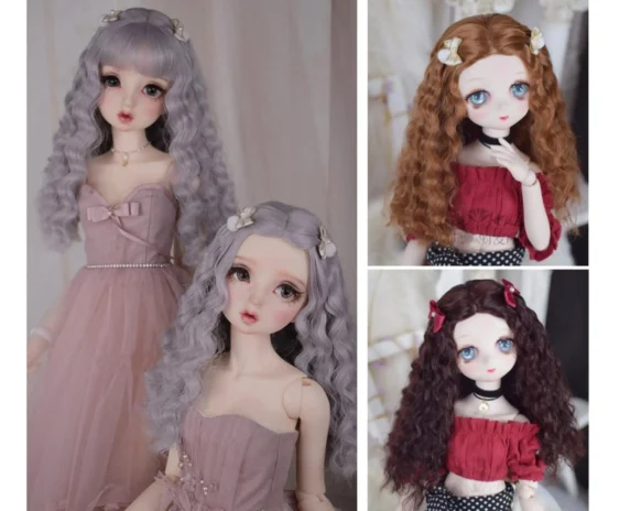 Soft Imitation Mohair BJD Wig – Wavy Elegance for 1/3, 1/4, 1/6, Blythe Dolls