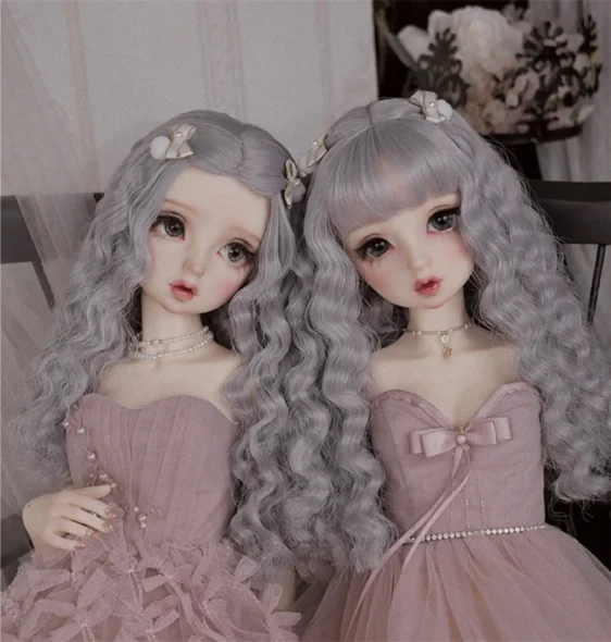 Soft Imitation Mohair BJD Wig – Wavy Elegance for 1/3, 1/4, 1/6, Blythe Dolls - Image 8