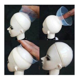 BJD Clear Silicone Headcap for 1/12 1/8 1/6 1/4 1/3 Dolls | Anti-Slip Wig Cap Protector for MSD, Sd, Blythe