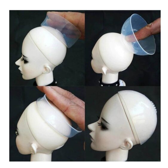 BJD Clear Silicone Headcap for 1/12 1/8 1/6 1/4 1/3 Dolls | Anti-Slip Wig Cap Protector for MSD, SD, Blythe