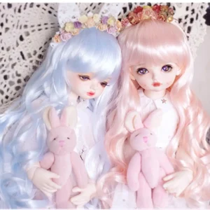 BJD Vintage Curly Wig for 1/3 1/4 1/6 1/8 دمى