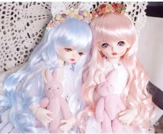 BJD Vintage Curly Wig for 1/3 1/4 1/6 1/8 Dolls