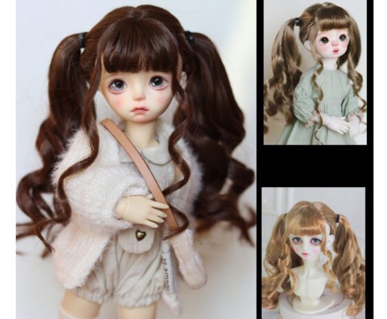 BJD doll Two Ponytails Wig 1/6 1/3 1/4 BJD MSD Wig Fashion Doll Wig