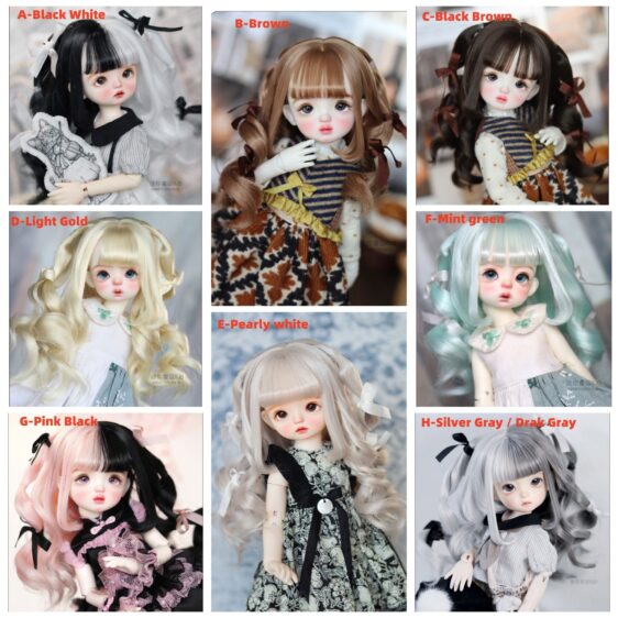 BJD Double Ponytail Wig – Big Curly Fashion Hair for Dolls