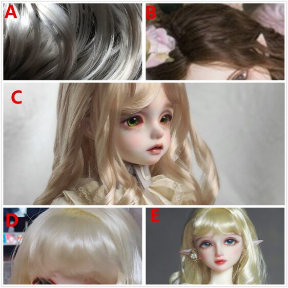 BJD Wavy Long Wig for 1/3, 1/4, 1/6 Dolls