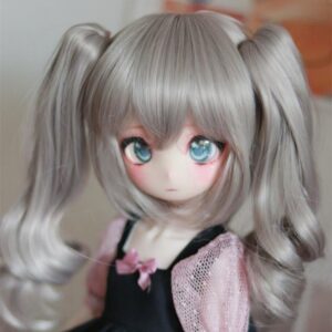 BJD Wig 1/3 1/4 BJD Duha ka ponytail wig alang sa mga monyeka
