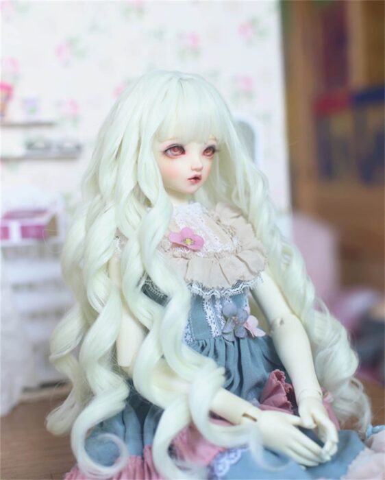 Bjd Wig Dolls Fashion Long BJD Wig with Bangs for 1/3 1/4 1/6 BJD Doll Wig Curly Doll Hair Wigs