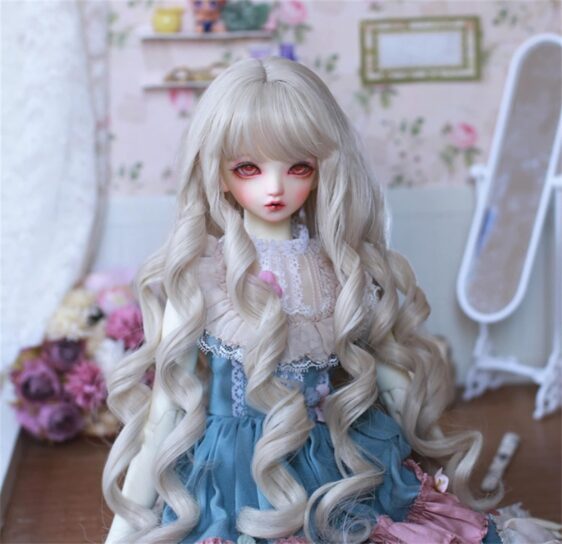 Bjd Wig Dolls Fashion Long BJD Wig with Bangs for 1/3 1/4 1/6 BJD Doll Wig Curly Doll Hair Wigs