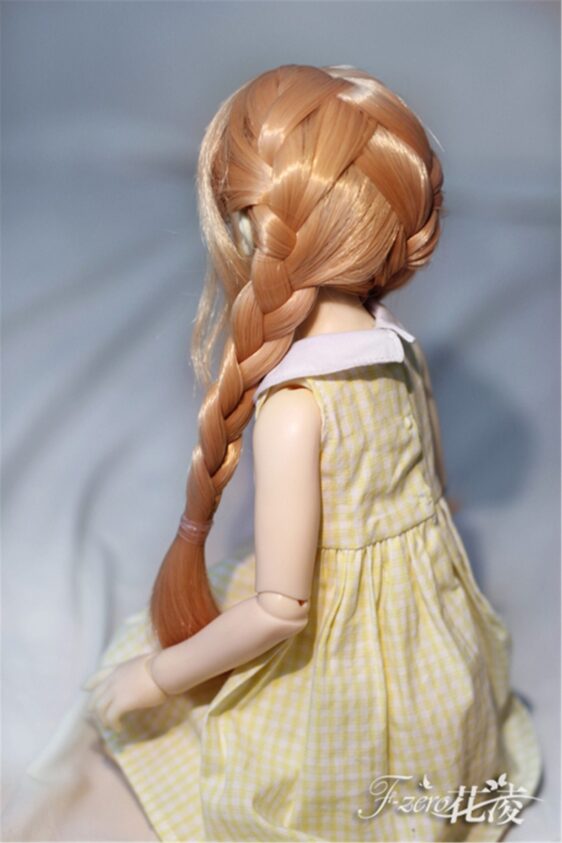 BJD Wig Girls Double Ponytail Braid 1/3 1/4 1/6 Fashion Long Double Braids Long Doll Wig